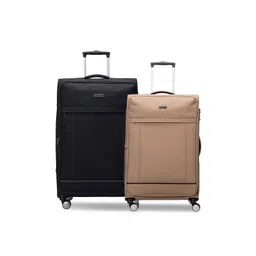 CARRIALL Pack of 2 Black & Beige Large & Medium Luggage Trolley image 1