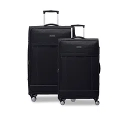 CARRIALL Set Of 2 Black Solid Soft-Sided Trolley Suitcases-picture-14