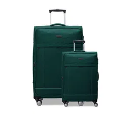 CARRIALL Set Of 2 Green Solid Soft-Sided Trolley Suitcases-picture-30