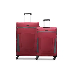 CARRIALL Set Of 2 Red Solid Soft-Sided Trolley Suitcases-picture-40
