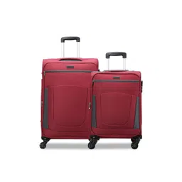 CARRIALL Set Of 2 Red Solid Soft-Sided Trolley Suitcases-picture-18