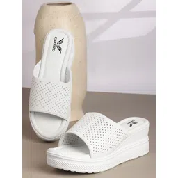 carrito Women Solid Wedge Heels Sandals with Laser Cuts-picture-17