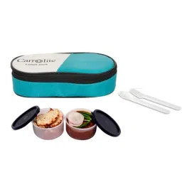 Carrolite 400ml 2-in-1 Blue &a; Black Plastic Lunchbox, Black_P-01 (Pack of 3)-picture-47