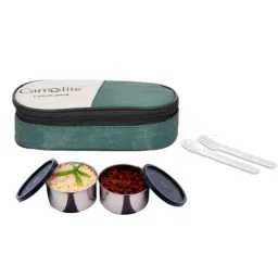 Carrolite 400ml Black &a; Green Stainless Steel Lunchbox, Black_004 (Pack of 2)-picture-39