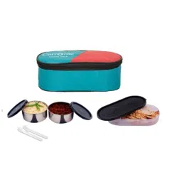 Carrolite 650ml Black &a; Blue Stainless Steel Lunchbox, Black_006 (Pack of 2)-picture-20