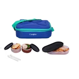 Carrolite 650ml Blue &a; Black Plastic Lunchbox, Black_P-06 (Pack of 3)-picture-30