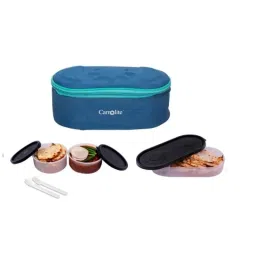 Carrolite 650ml Blue &a; Black Plastic Lunchbox, Black_P-07 (Pack of 2)-picture-22