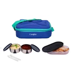 Carrolite 650ml Blue &a; Black Stainless Steel Lunchbox, Black_017 (Pack of 5)-picture-13