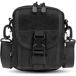 carry trip CarryTrip Black Sling Bag Unisex Multipurpose Tactical Bag Hiking Utility Belt Bag Molle Pouch Black Color-picture-26