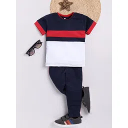 carrydreams Boys Colourblocked Pure Cotton T-shirt with Trousers-picture-36