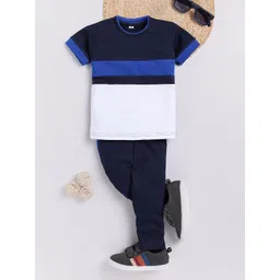 carrydreams Boys Colourblocked Pure Cotton T-shirt with Trousers-picture-39