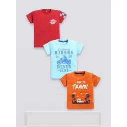 carrydreams Boys Pack Of 3 Printed Pure Cotton T-shirt-picture-41