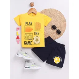 carrydreams Boys Printed Pure Cotton T-shirt with Shorts-picture-17