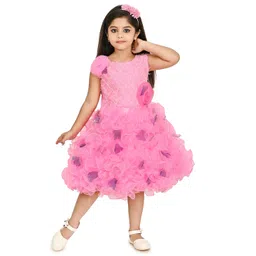 carrydreams Girls Floral Net Fit & Flare Dress-picture-27