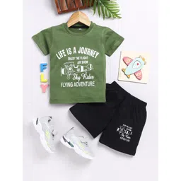 carrydreams Infant Boys Printed Pure Cotton T-shirt with Shorts-picture-49