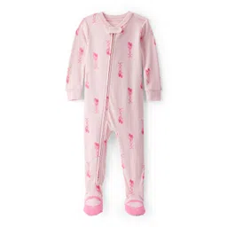 Carter's Baby Girl Ballet Print 100% Cotton Full Sleeve 2-way Zip Sleepsuit-picture-57