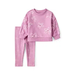 Carter's Baby Girl Floral Long-sleeve Cotton Tee & Pant Set-picture-10