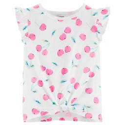 Carter's Cherry Tie Front Jersey Top - White Pink-picture-26