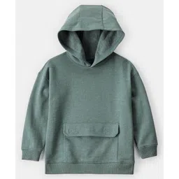 Carter's Knit Full Sleeves Solid Color Hooded Sweatshirt with Pocket - Teal Blue-picture-33