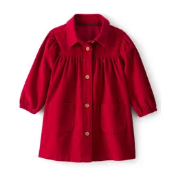 Carter's Knit Full Sleeves Solid Colour Frock - Red-picture-36