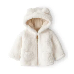 Carter's Knit Full Sleeves Solid Colour Hooded Jacket With Ear Applique - Ivory-picture-18