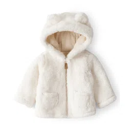Carter's Knit Full Sleeves Solid Colour Hooded Jacket With Ear Applique - Ivory-picture-30