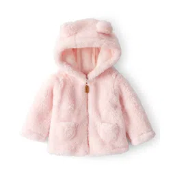Carter's Knit Full Sleeves Solid Colour Hooded Jacket With Ear Applique - Pink-picture-22