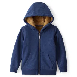 Carter's Knit Full Sleeves Solid Colour Hooded Sweat Jacket - Navy Blue-picture-26