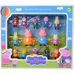 Cartoon Family 14 Pcs Play House Set for Kids Boys & Girls Family & Friends Toy Set Cute Action Figure, Articulated Hands & Legs, Fun Role-Play, Multicolor-picture-26
