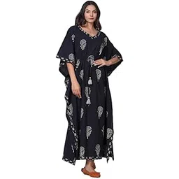 cartvallue 100% Cotton Maternity Kaftan Nighty Black - Stylish Pregnancy, Nightwear & Loungewear for Women & Girls | Comfortable Mom-to-Be Dress | Breathable & Trendy Maternity Fashion-picture-52
