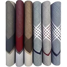 caruso italy Men's Italia 100% Cotton Handkerchiefs | Elegant Chequered Pattern, Soft, Absorbent, and Durable-picture-25