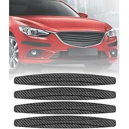 Carzex Car Bumper Scratch Guard Strong & Durable Bumper Protector Compatible with All Cars (Carbon Style) (Black, Set of 4) | Chrome-picture-11