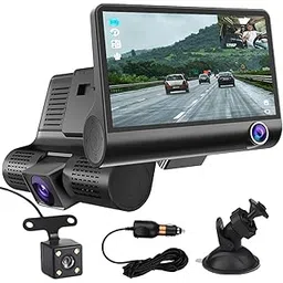 Carzex 4 Inch 3 Channel IPS Dashboard Screen for Car with Full HD Dash Camera, 1080P DVR Recording, Front/Rear/Inside View, G-Sensor & Loop Video Recording for Car Security (Micro SD Card Supported)-image-5