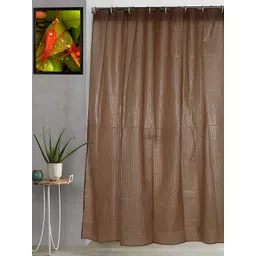CASA-NEST Brown Shower Curtain With 8 Hooks-picture-32