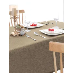 CASA-NEST Coffee Brown Jute 4 Seater Table Cover-picture-32