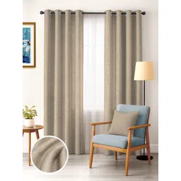 CASABLEU Beige 2 Pieces Black Out Door Curtains-picture-12