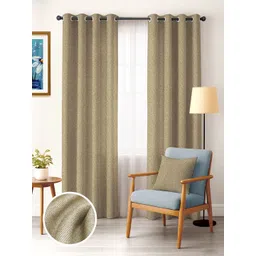 CASABLEU Beige 2 Pieces Black Out Door Curtains image 1