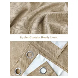 CASABLEU Beige 2 Pieces Black Out Door Curtains image 5