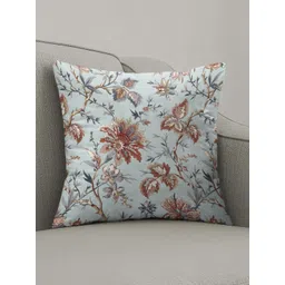 CASABLEU Blue & Beige 2 Pieces Floral Printed Square Cushion Covers-picture-24