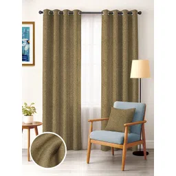 CASABLEU Brown 2 Pieces Black Out Door Curtains-picture-32