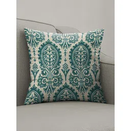CASABLEU ManchesterTeal & Beige 2 Pieces Ethnic Motifs Square Cushion Covers-picture-28