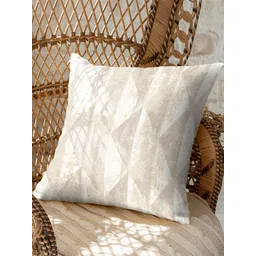 CASABLEU Mystique White & Beige 2 Pieces Printed Square Cushion Covers-picture-34