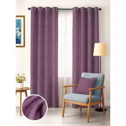 CASABLEU Purple 2 Pieces Black Out Door Curtains-picture-12