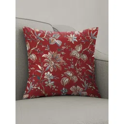 CASABLEU Red & Beige 2 Pieces Floral Printed Square Cushion Covers-picture-22