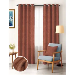 CASABLEU Rust 2 Pieces Black Out Door Curtains-picture-33