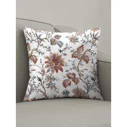 CASABLEU White & Beige 2 Pieces Floral Printed Square Cushion Covers-picture-19