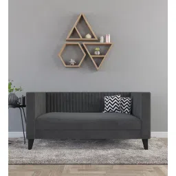 Alejandro Velvet 2 Seater Sofa In Carbon Grey Colour-image-47