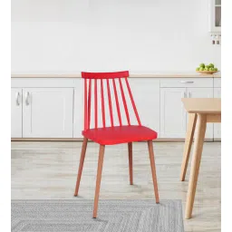 casacraft from pepperfry Bliss Plastic Cafe Chair in Red Finish-picture-31