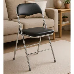 casacraft from pepperfry Chrome Foldable Chair with Padded seat In Black Color-picture-27