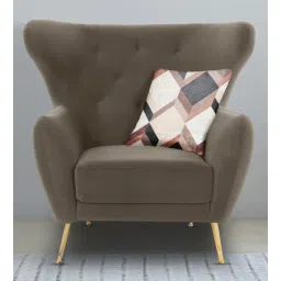 casacraft from pepperfry Halifax Velvet 1 Seater Sofa in Brown Colour-picture-12